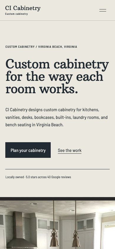 The new homepage on a phone