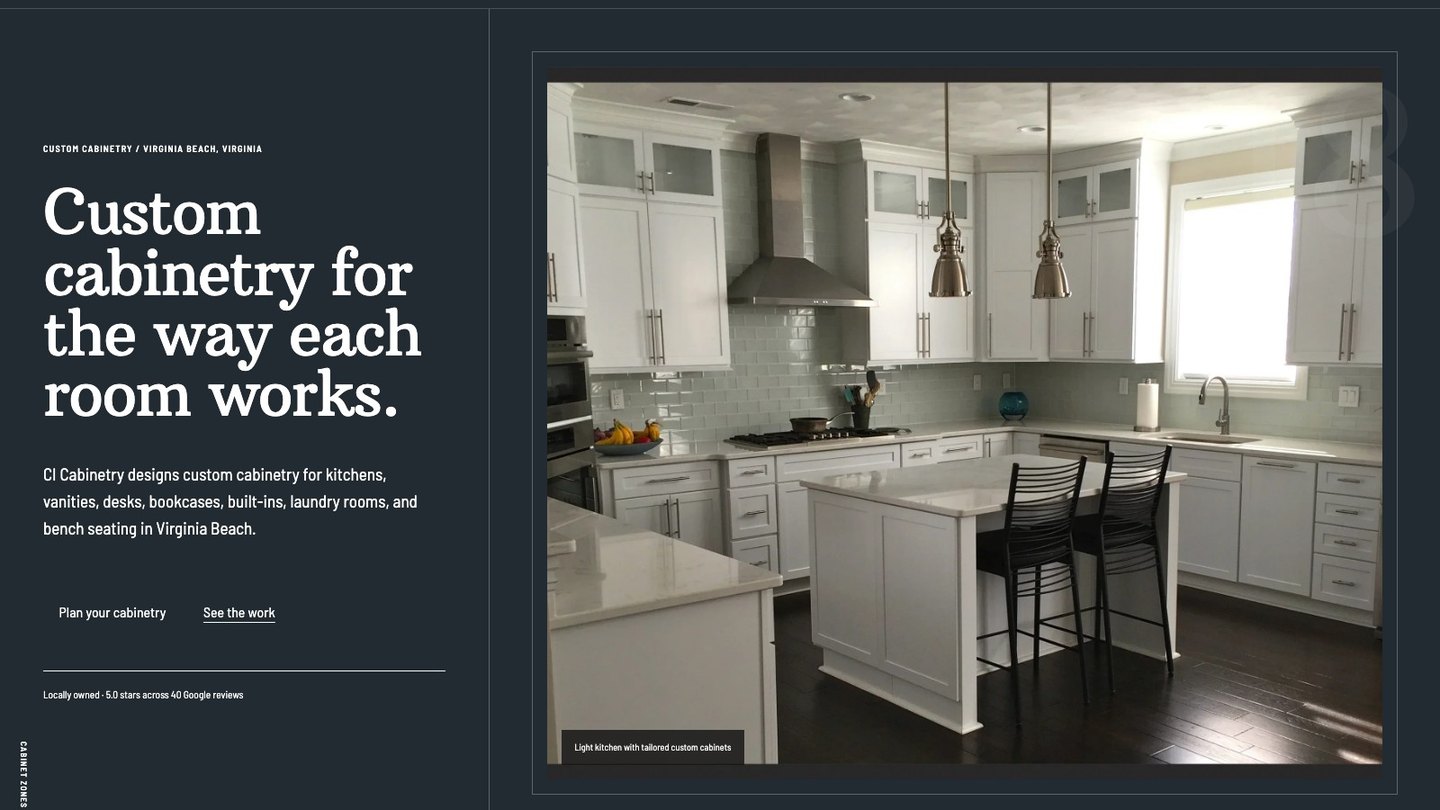 The opening section of the new homepage